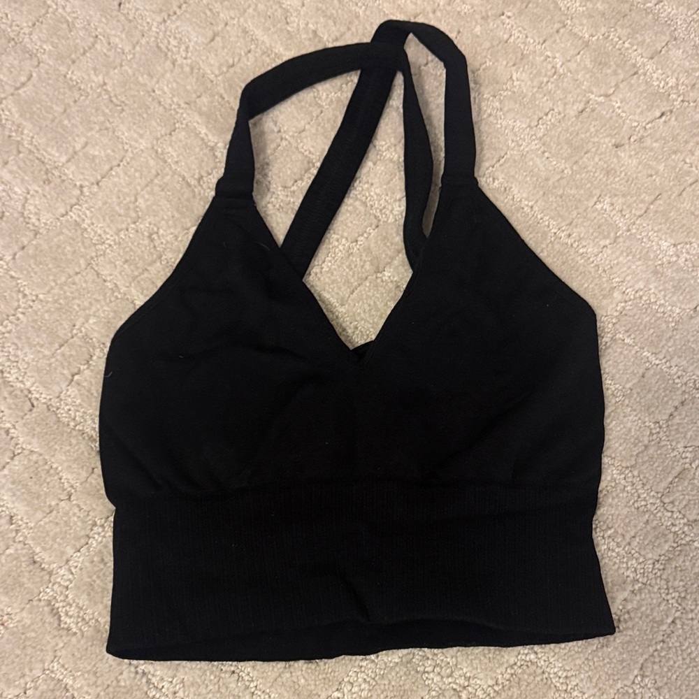 FP Movement by Free People Halter Black Sports Bra